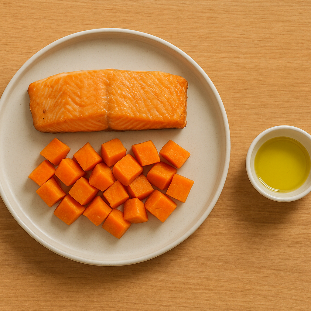 Hypoallergenic dog meal with salmon and sweet potato for food allergy trials