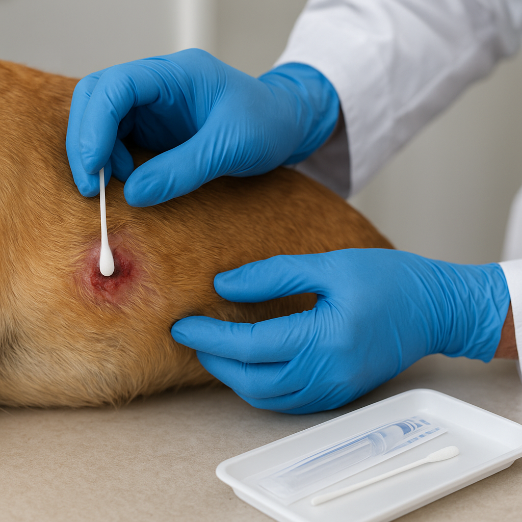 Localized rash under dog collar due to contact allergy