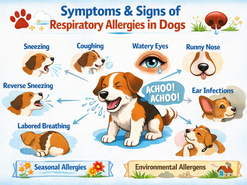 Respiratory Allergies in Dogs: Signs, Triggers & Treatment